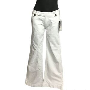 New White Low Rise Bell Bottom Jeans Flare Legs